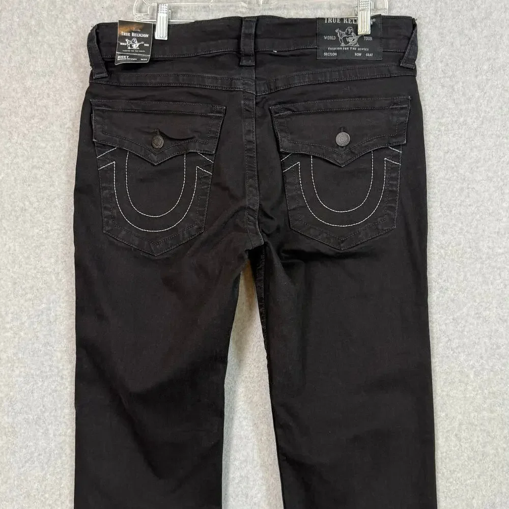 True Religion Ricky Flap Relaxed Straight Jeans Size 34 Flap Pockets Streetwear